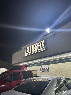 The club's sign on the building