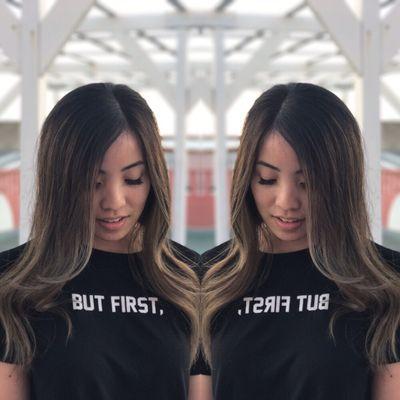 Balayage highlights with haircut and style