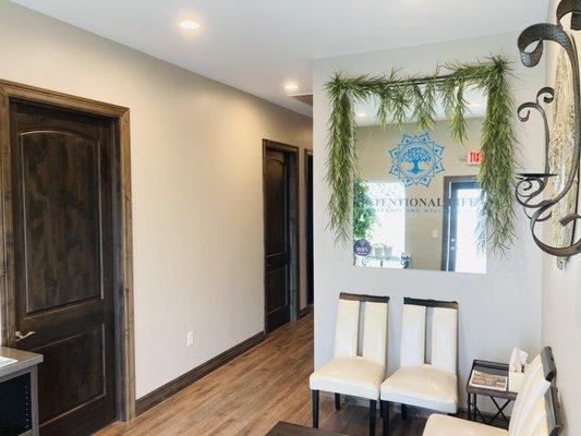 My office & treatment center is the second door on the left when entering...