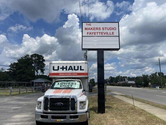 The Makers Studio Fayetteville is also a U-Haul dealer supporting Fayetteville and Fort Bragg.