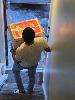 Moving items to storage.