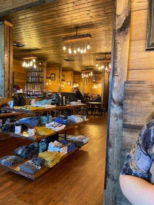 Merch area and booths