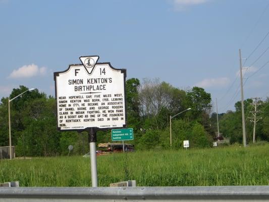Simon Kenton's Birthplace Marker