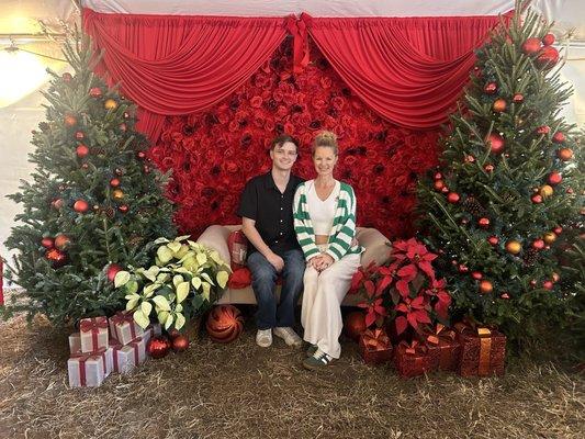 Photo op at the Christmas tent