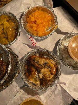 Baked chicken and yellow rice