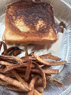 Cold grilled cheese and cold fries