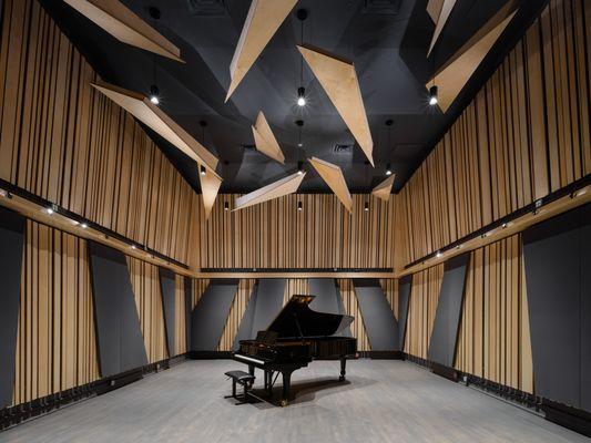 A recording studio for Julliard School, designated by Sondhus characterized by its geometry and acoustics.
