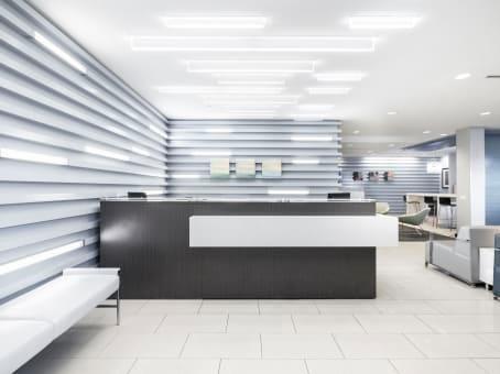 The lobby and receptionist area at the Delray Beach office.