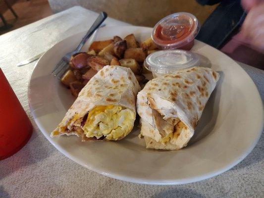 My friend had the breakfast burrito with home fries