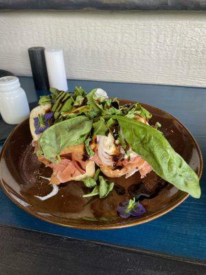 Prosciutto + Peach Toasts