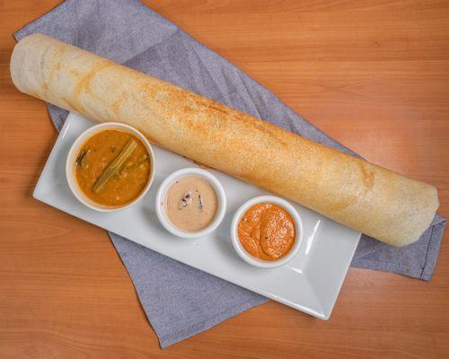Massive Dosa the crunchy soft crape with dipping chutney