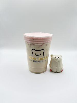 Jasmine milk tea with guava cream
