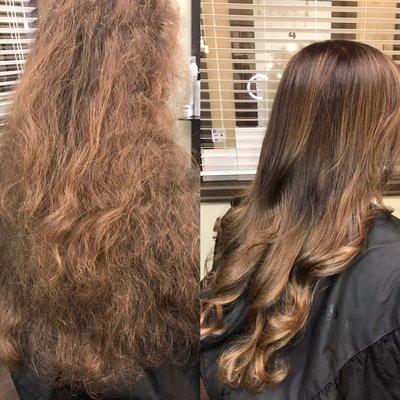 Adding depth shine and gentle lightening