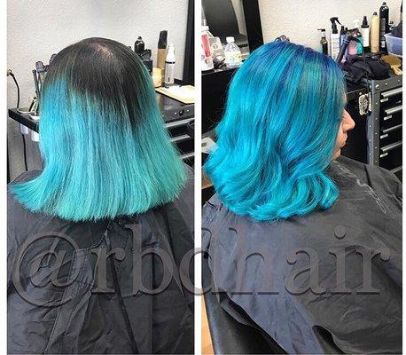 I loved my blue ombré so much that I decided to go full blue Thank you Rachelle!