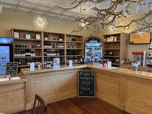 Main bar for the wine tasting.