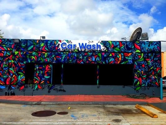Car wash mural by Alexander Mijares