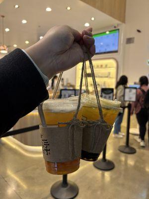 Peach Green Tea ($8.75, 4.25/5 stars), Passionfruit Green Tea ($7.50, 5/5 stars)