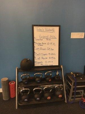 Workout of the day board!