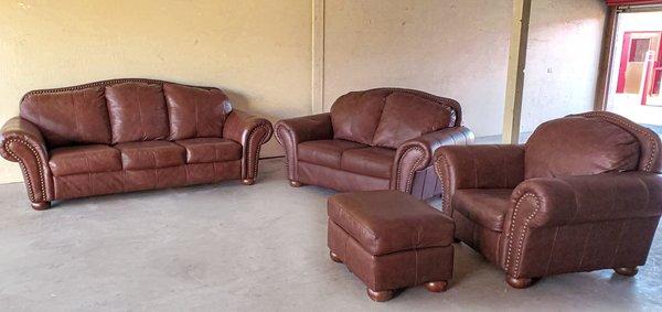Beautiful genuine leather sofa set