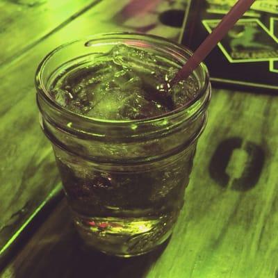 Ball jars for mixed drinks.