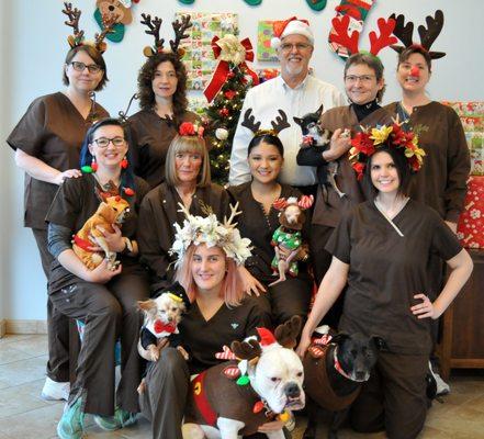 Amber, Marlene, Dr. Watson, Nancy, Dr. Thornton, Erin, Shari, Sandra, Elizabeth, and Kickie - Christmas 2017