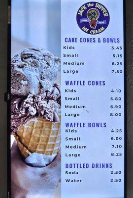Menu prices as of 14 July 2025