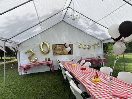 After decorating for my husband's surprise 50th birthday party.