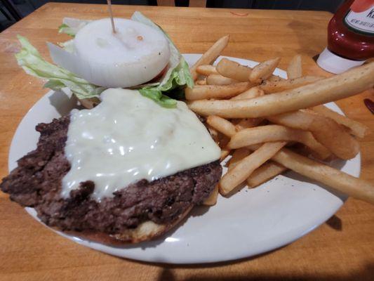 Cheeseburger and fries