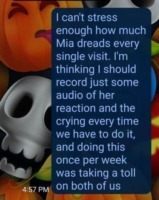 2 of MANY texts I sent to Skip about my daughter's dad, a man w/ multiple DV convictions and 5 CWS referrals