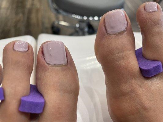 My toes look worse than when I walked in. This is a salon pedicure Polish?