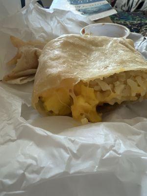 Bacon breakfast burrito! Picture doesn't do it justice.