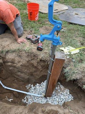 Hydrant hose bib install.