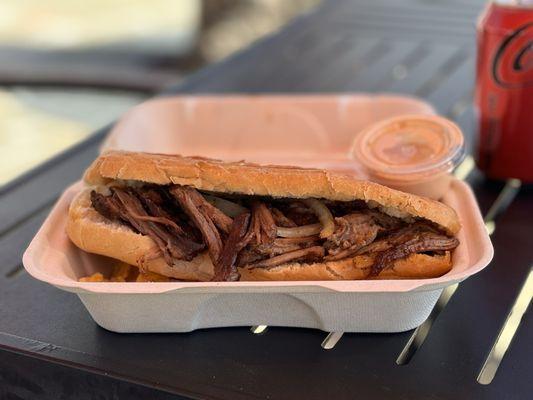 Tri Tri-Tip Sandwich Combo, delicious! First time.