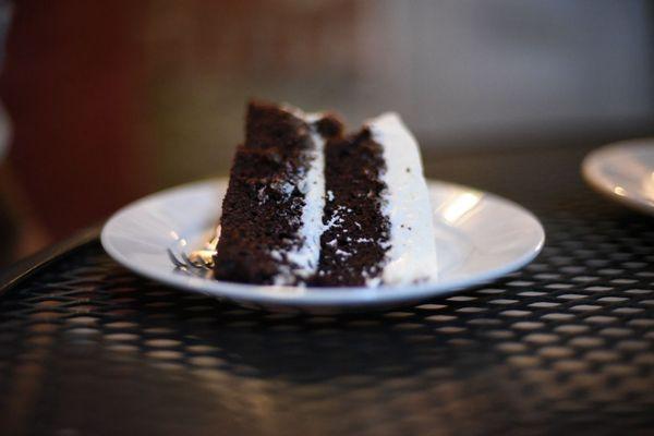 Chocolate praline cake. Very light.