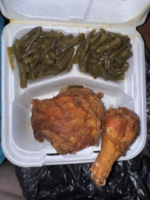 Fried Chicken and Green Beans