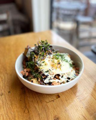 Salmon hash from the Weekend Brunchington menu.