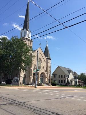 From the left turn lane
