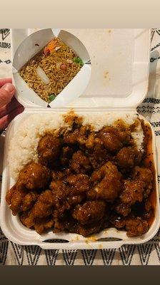 General Tso's Chicken $8.25 and House Special Fried Rice $8