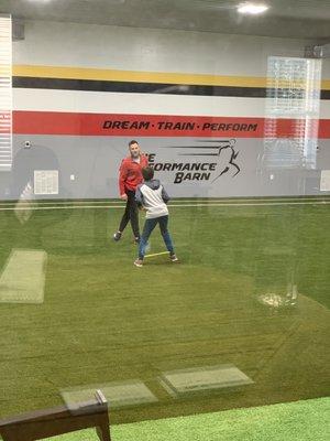 Working on building the muscle back due to knee and hamstring injury. #teampender Abdullah with Tim Stone.