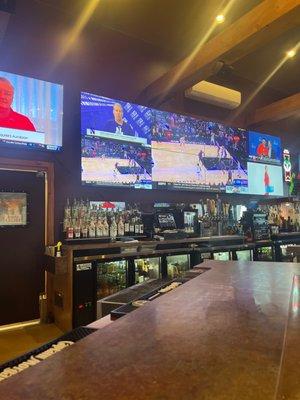 New screens at the bar.