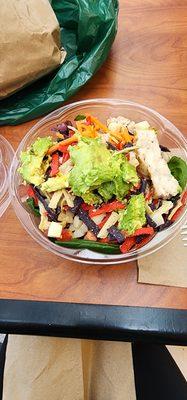 Create your own salad - spinach chicken tortilla taco salad