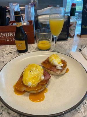Eggs benny and mimosas.