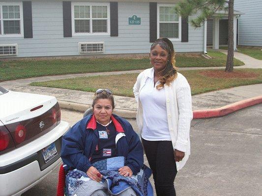 CEO with a resident of Houston...on caring and taking time to share day!