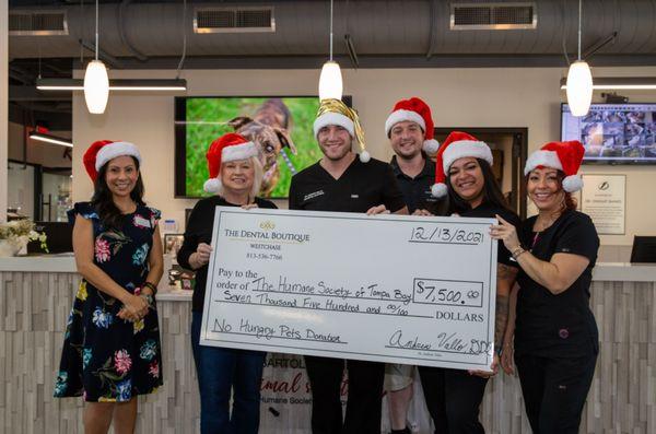 We partnered with the Humane Society of Tampa Bay to create our No Hungry Pets Program. We are honored to help feed the homeless pets!