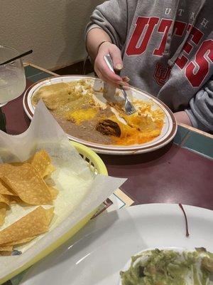 Tamale and enchilada