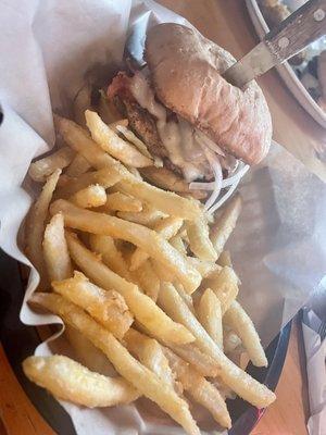 Chicken club and fries