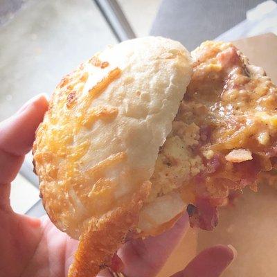 The awakening with Asiago bagel