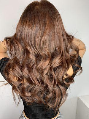 Brown Copper hair color done by Ivy