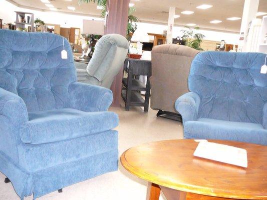Matching Blue Accent Chairs