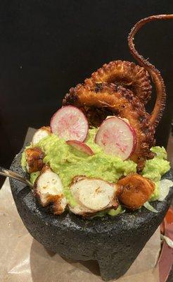 Guacamole with Crispy Octopus.